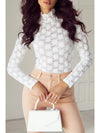 Mock Neck Long Sleeve Lace Top