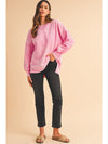 Orchid Petal Mineral Wash Drop Shoulder Oversized Sweatshirt