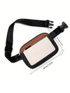 White Color Block Adjustable Belt PU Leather Crossbody Bag