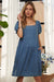 ADORA Square Neck Puff Sleeve Denim Dress