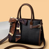 Cocoa Yacht Club Leather Embossed Snakeskin Handbag