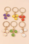 White Cute Daisy Shape Ornament Key Ring