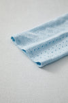 Mist Blue Solid Color Pocket Long Sleeve Cardigan
