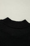 Black Pearl Beaded Bishop Sleeve Sweater