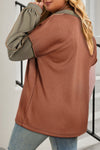 Gold Flame Plus Size Colorblock Exposed Seam Sweatshirt