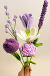 Wisteria 6pcs Different Crochet Flower Home Decor Bouquet
