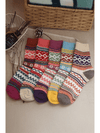 Camel Vintage Geometric Striped Warm Winter Socks