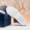 Rubberized Calfskin Sneaker Navy