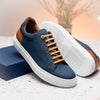 Rubberized Calfskin Sneaker Navy