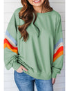 Flamingo Patchwork Drop Sleeve Loose Sweatshirt