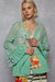 POL Lace Ruffled Hem Open Front Cardigan