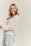 ADORA Button Down Embroidered Blouse