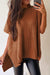 Chestnut Side Slit Short Sleeve Oversized Sweater