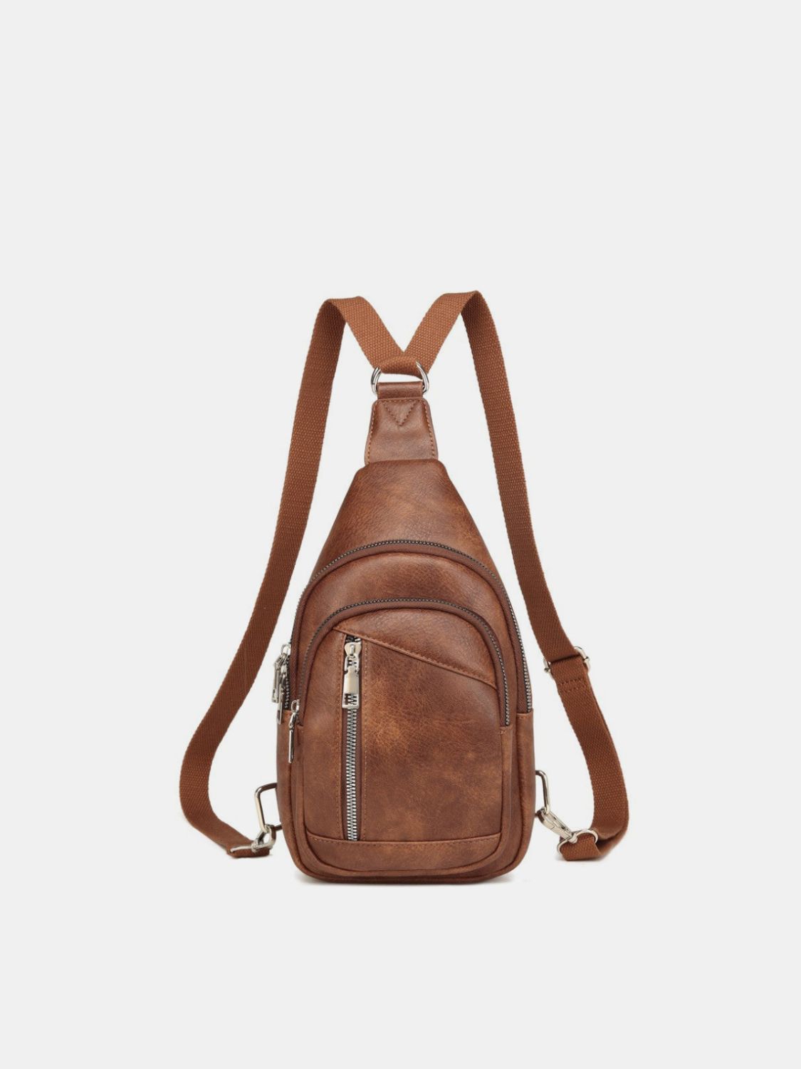 PU Leather Crossbody Bag with Two Detachable Strap