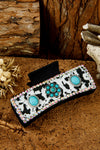 Black Retro Turquoise Animal Spots Hair Claw Clip