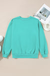 Orange Plain Drop Shoulder Crewneck Pullover Sweatshirt