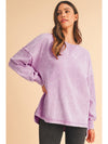 Orchid Petal Mineral Wash Drop Shoulder Oversized Sweatshirt