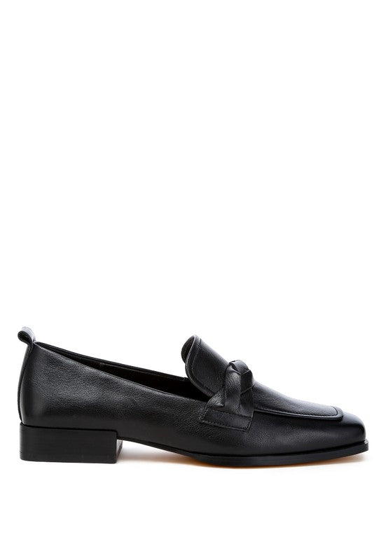 Hostess Genuine Leather Braided Loafers