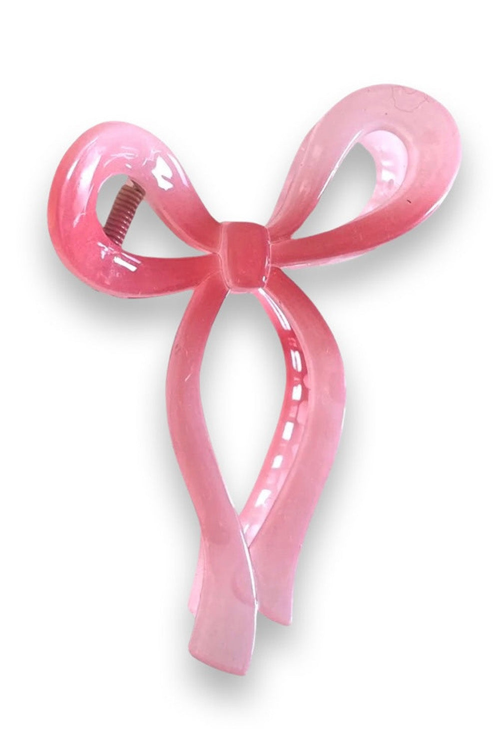 Pink Long Tail Bow Knot Shape Hair Claw