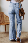 Raw Hem Bootcut Jeans with Pockets - Cocoa Yacht Club