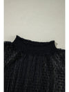 Black Dotty Lace Long Sleeve Mock Neck Sheer Top