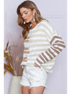 Color Block Drop Shoulder Pullover Striped Sweater