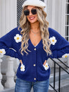 Angel Wings Crochet Flower Button Up Cardigan - Cocoa Yacht Club