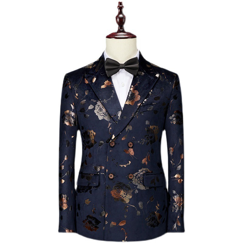 Cocoa Yacht Club Gold Flower Casual Blazer