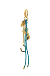 Sky Blue Rope Decor Boot Hat and Horse Shoe Pendant Keychain