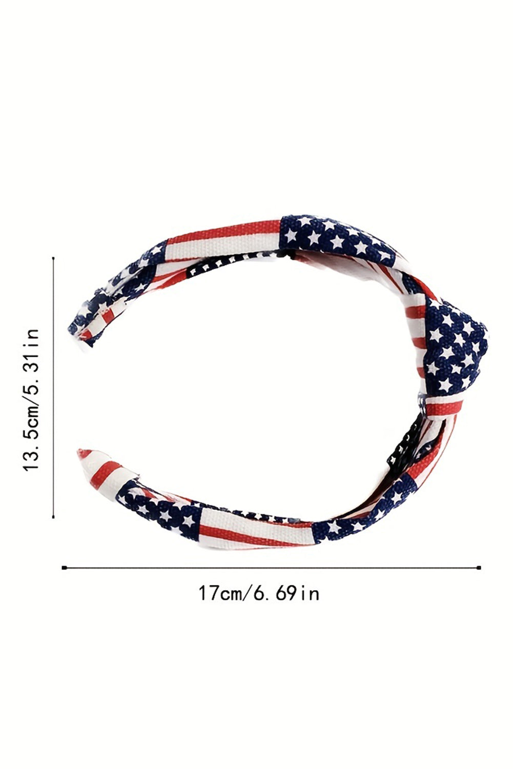 Navy Blue American Flag Print Knotted Hairband