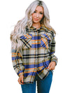 Brown Plaid Button Up Long Sleeve Flannel Shacket