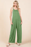 Culture Code Full Size Sleeveless Wide Leg Jumpsuit with Pockets - Cocoa Yacht Club