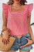 Red Gingham Square Neck Flutter Sleeveless Blouse