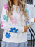 Angel Wings Flower Round Neck Long Sleeve Sweater - Cocoa Yacht Club