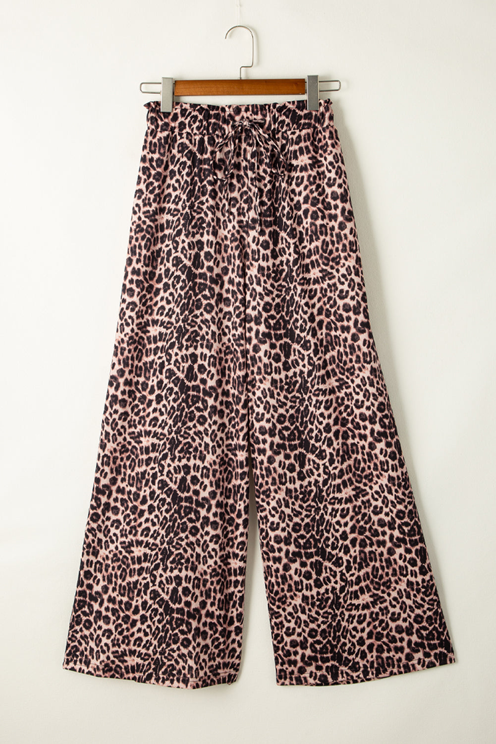 Desert Palm Boho Leopard Print Wide Leg Pants