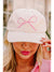 White Girlish Bow Embroidered Baseball Cap