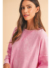 Orchid Petal Mineral Wash Drop Shoulder Oversized Sweatshirt