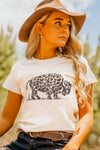 White Leopard Western Buffalo On Plains Graphic Tee