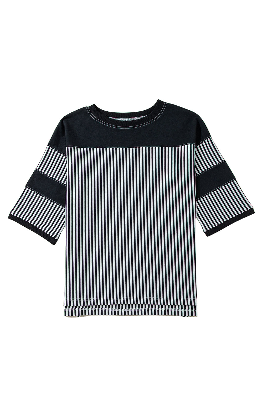 Phalaenopsis Striped Patchwork Oversized Tee