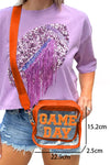 Black Chenille GAME DAY Pattern Clear Bag