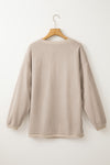 Light Grey Drop Shoulder Crinkle Rib Oversized Sweatshirt