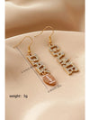 Gold GAME DAY Rugby Rhinestone Dangle Earrings