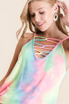 BiBi Tie Dye Terry Caged Neck Knit Camisole