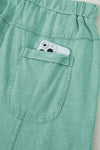 Black Mineral Wash Exposed Seam Wide Leg Cargo Pants
