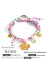Peach Blossom Floral Pendant Scarf Necklace