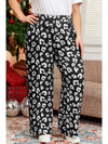 Leopard Print Wide Leg Pockets Plus Size Pants