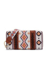 Ashleigh Blue Geometric Print PU Leather Wristlet Wallet