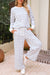 Sail Blue Striped Long Sleeve Pullover and Wide Leg Pants Set