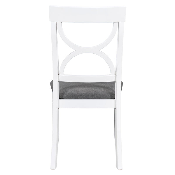 TOPMAX 6-Piece Wood Dining Table Set Kitchen Table Set with Upholstered Bench and 4 Dining Chairs, Farmhouse Style,Gray+White (old sku: SP000003AAK)