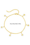 Gold Daisy & Pearl Chain Anklet